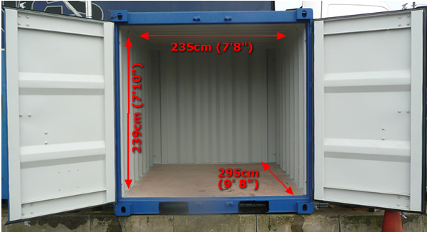 10 foot storage container measurements