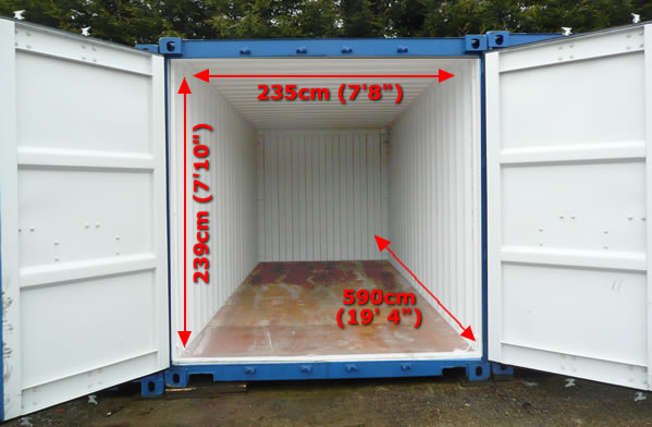 20 foot storage container measurements