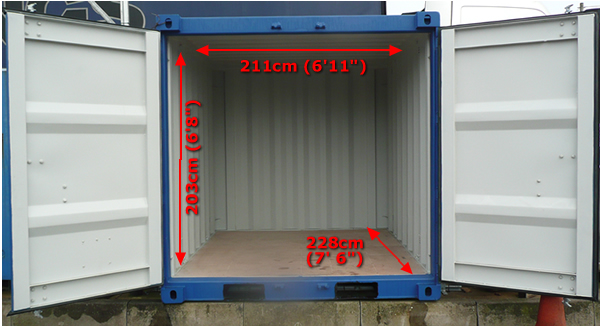 8 foot storage container measurements